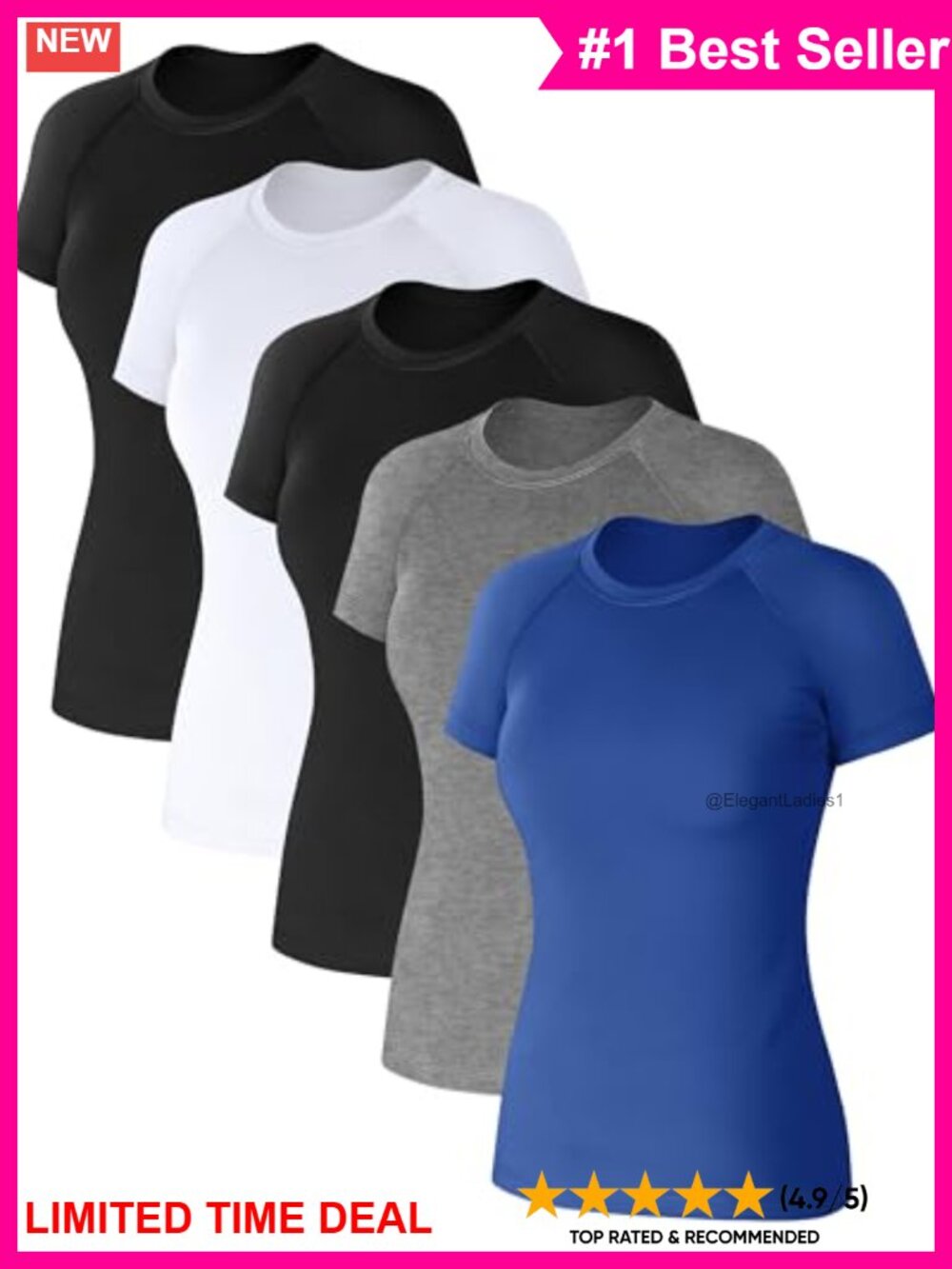 Women's Compression Shirts Short Sleeve Workout Tops Crew Neck Athletic Tees